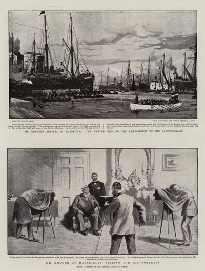 De aankomst van de Krugers in Marseille door Charles Edward Dixon